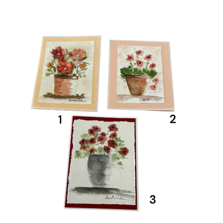 Hand-painted greeting cards set of 3