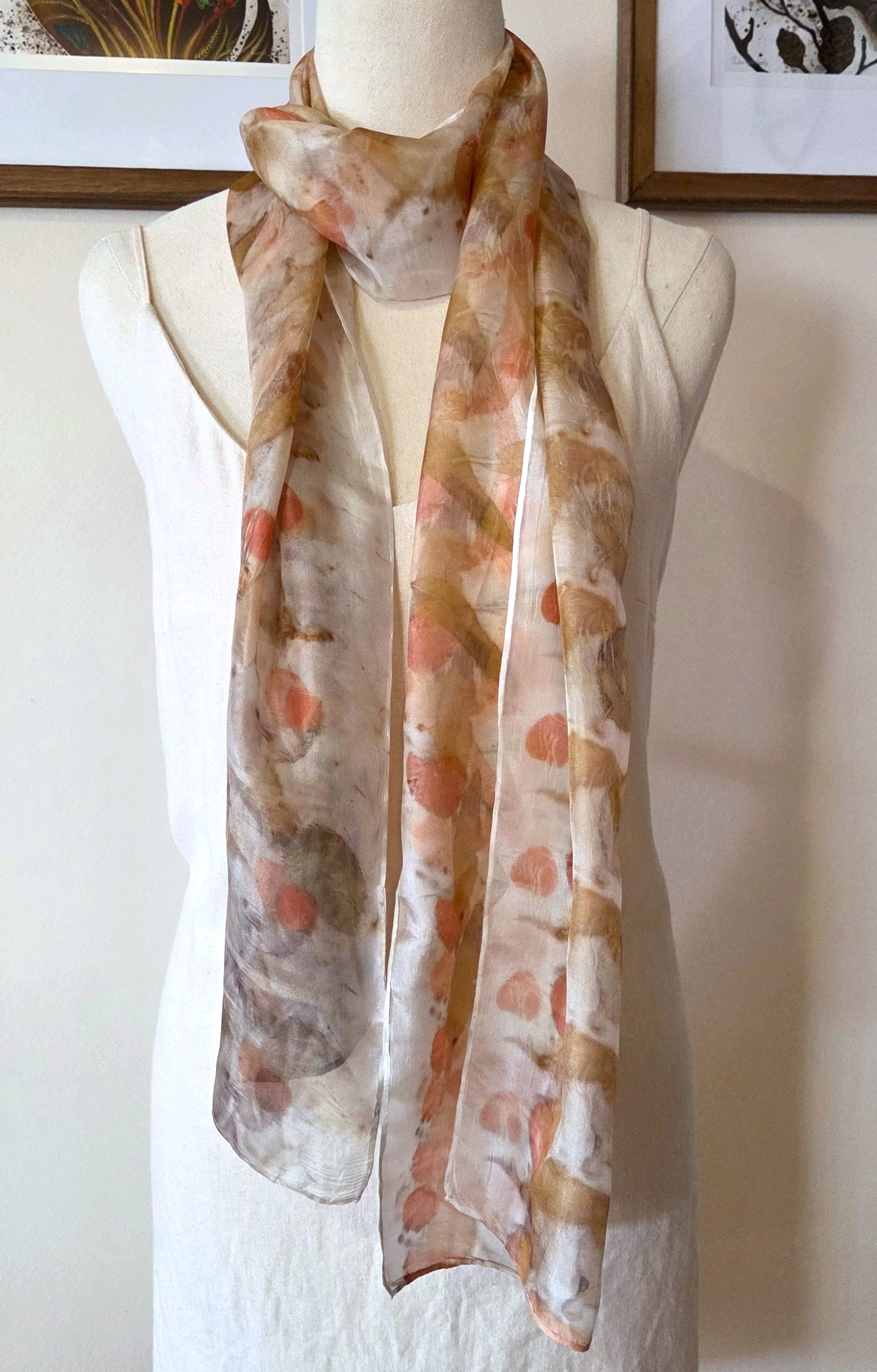 The Lucia - Pure Pongee Paj Silk Ecoprint Scarf