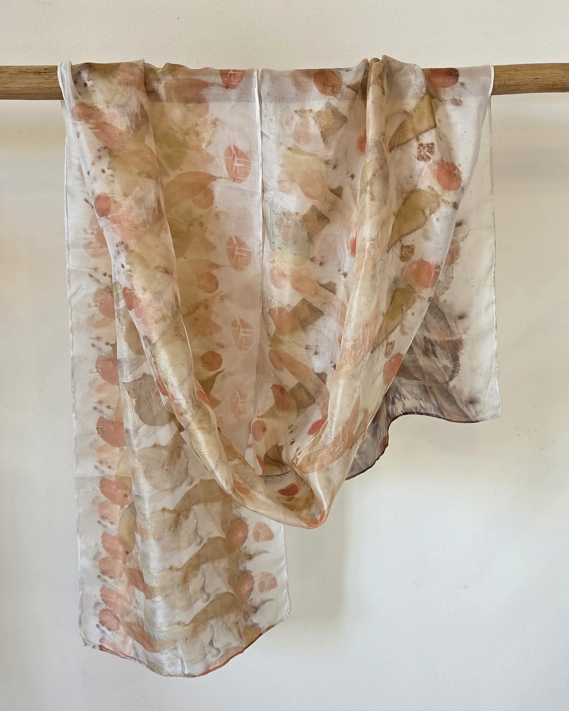 The Lucia - Pure Pongee Paj Silk Ecoprint Scarf