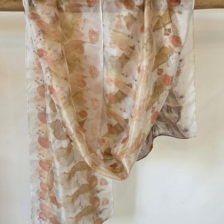The Lucia - Pure Pongee Paj Silk Ecoprint Scarf