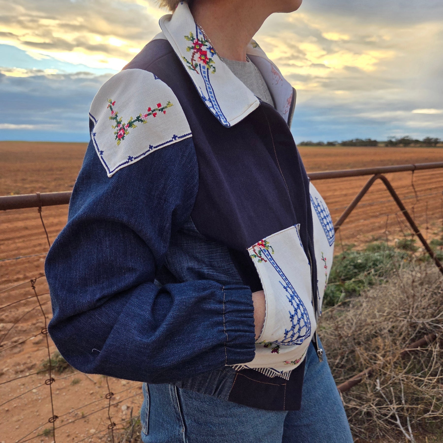 Lattice Climber - Denim Bomber jacket - S/M