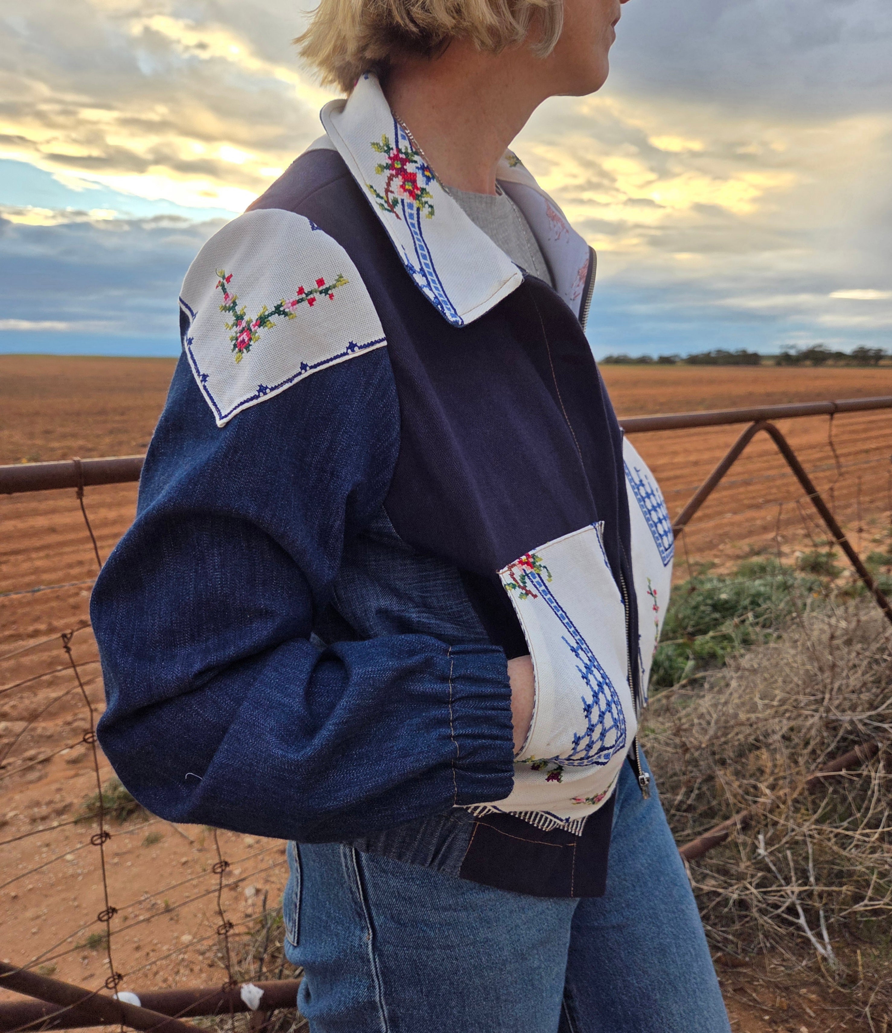 Lattice Climber - Denim Bomber jacket - S/M