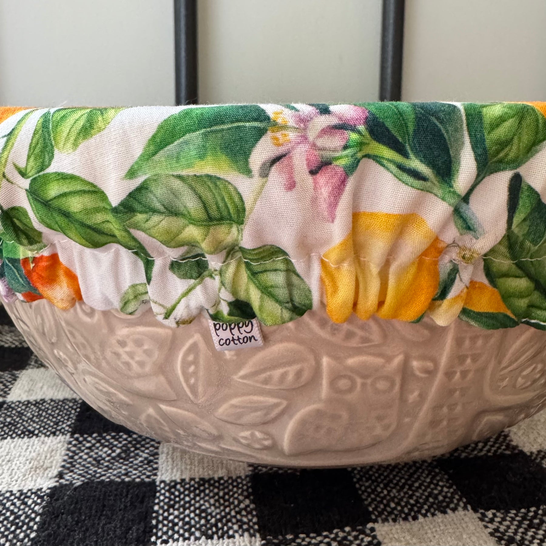 Oranges and Lemons Reversible Cotton Bowl Cover
