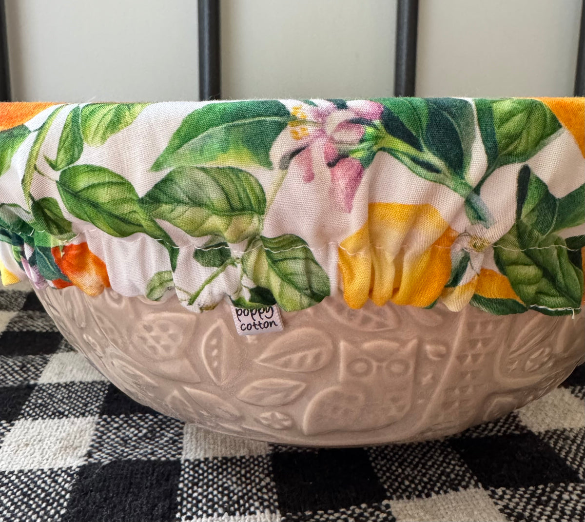 Oranges and Lemons Reversible Cotton Bowl Cover