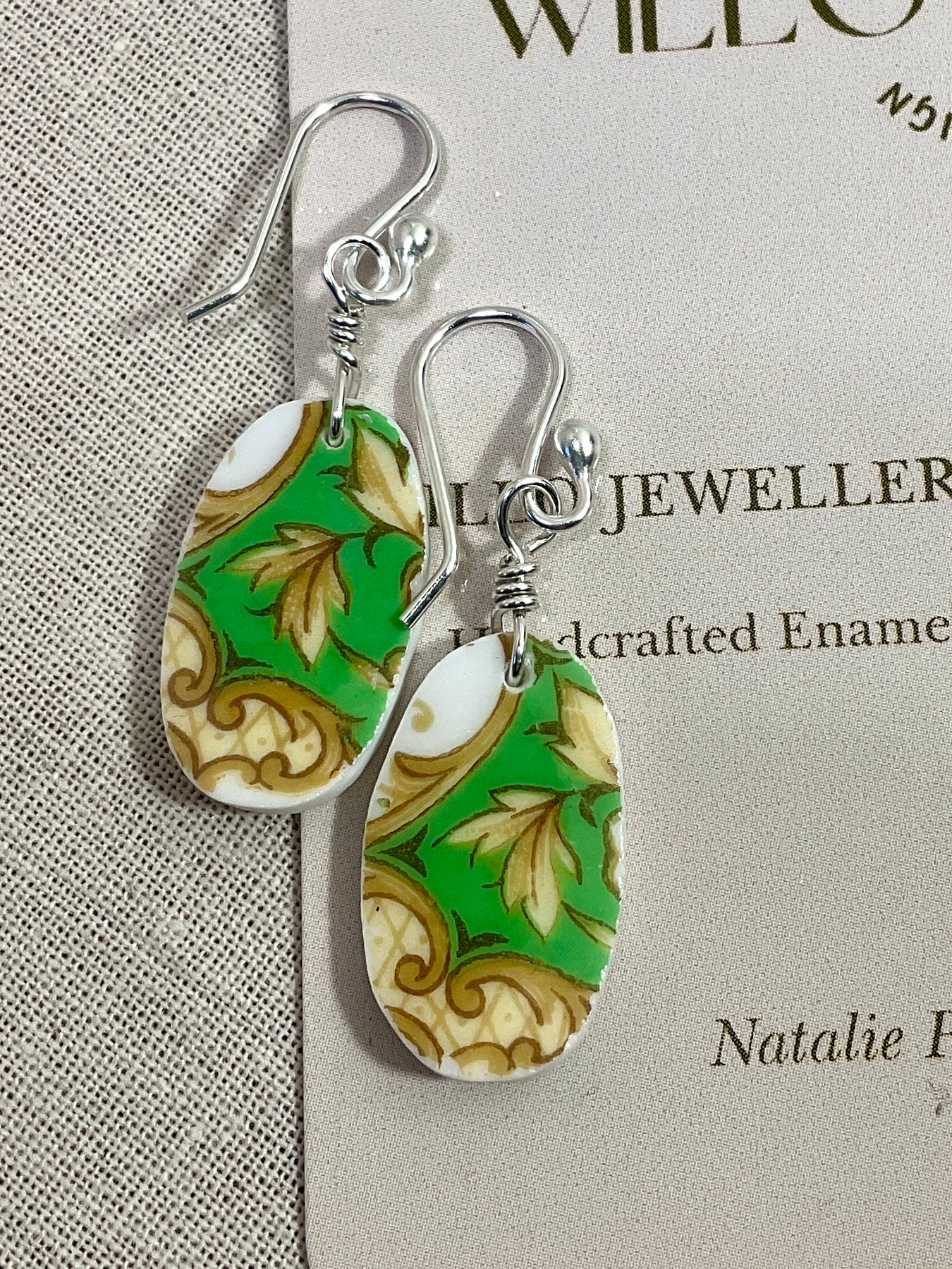 Vintage tea cup earrings. Handmade