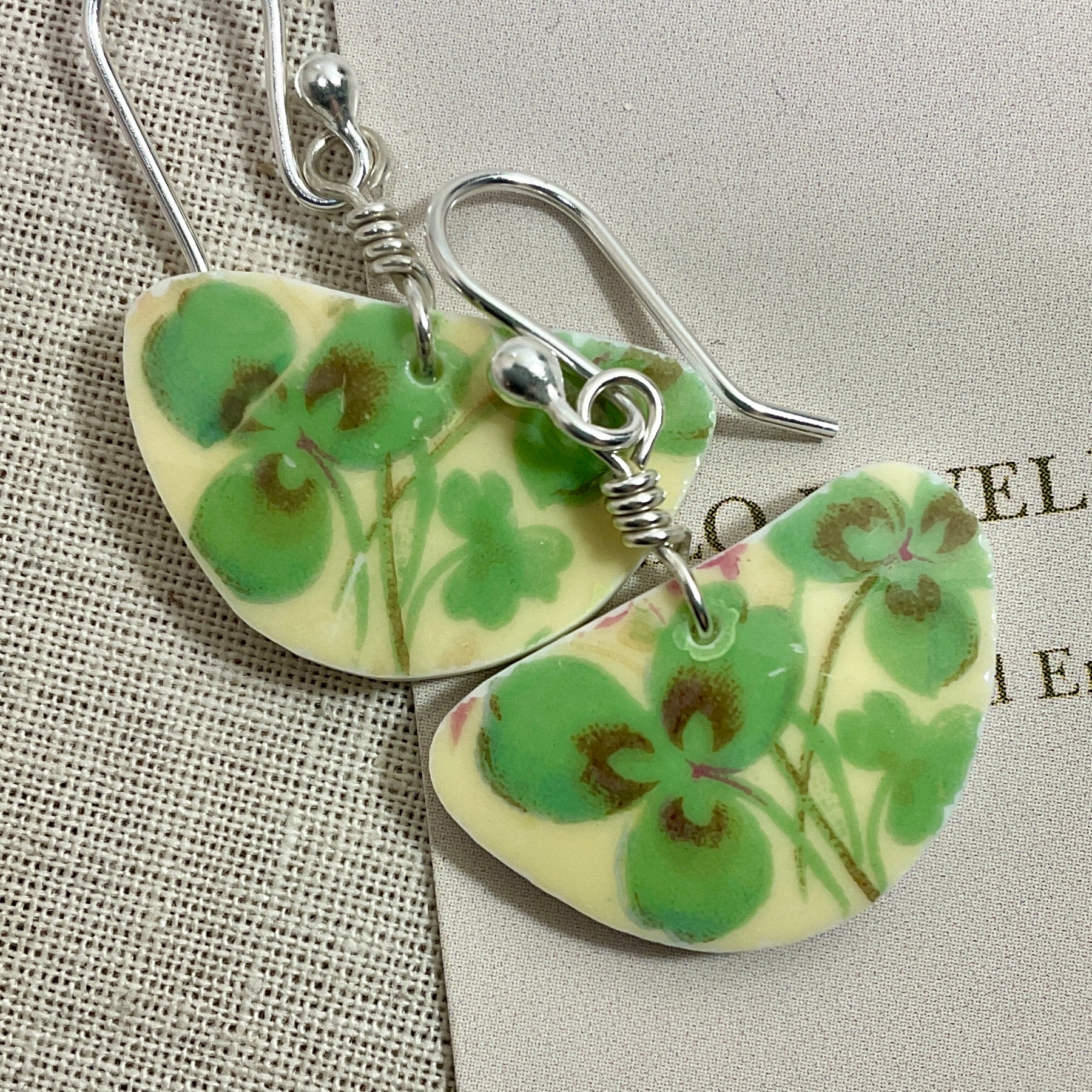 Vintage tea cup earrings. Handmade