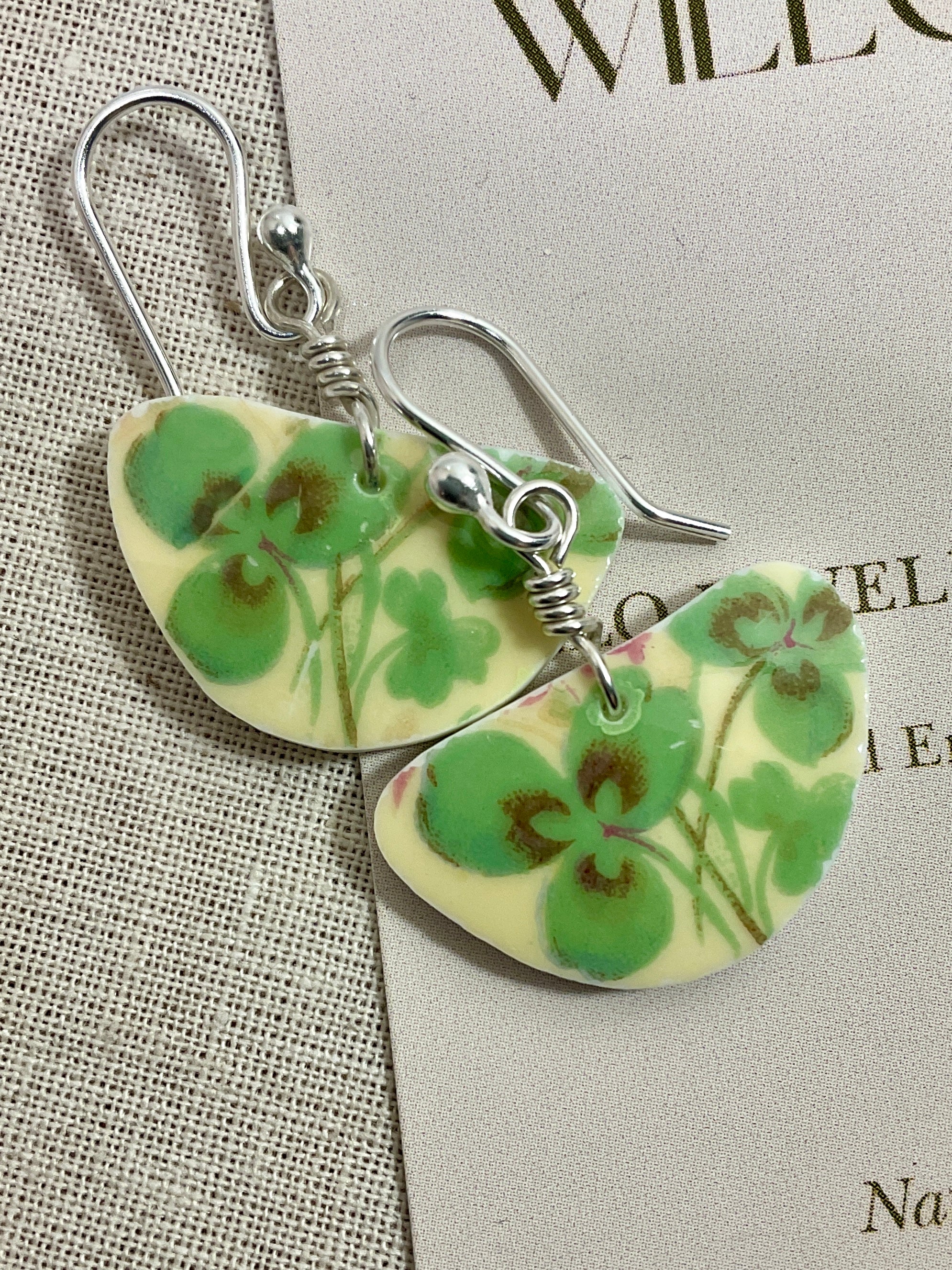 Vintage tea cup earrings. Handmade