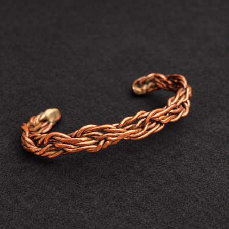 Handmade Delicate Braided Copper Cuff Bracelet B014
