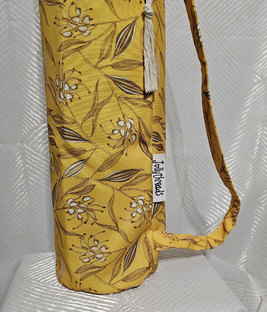 Yoga/Pilates Mat Bag - Yellow Grevillea Flowers