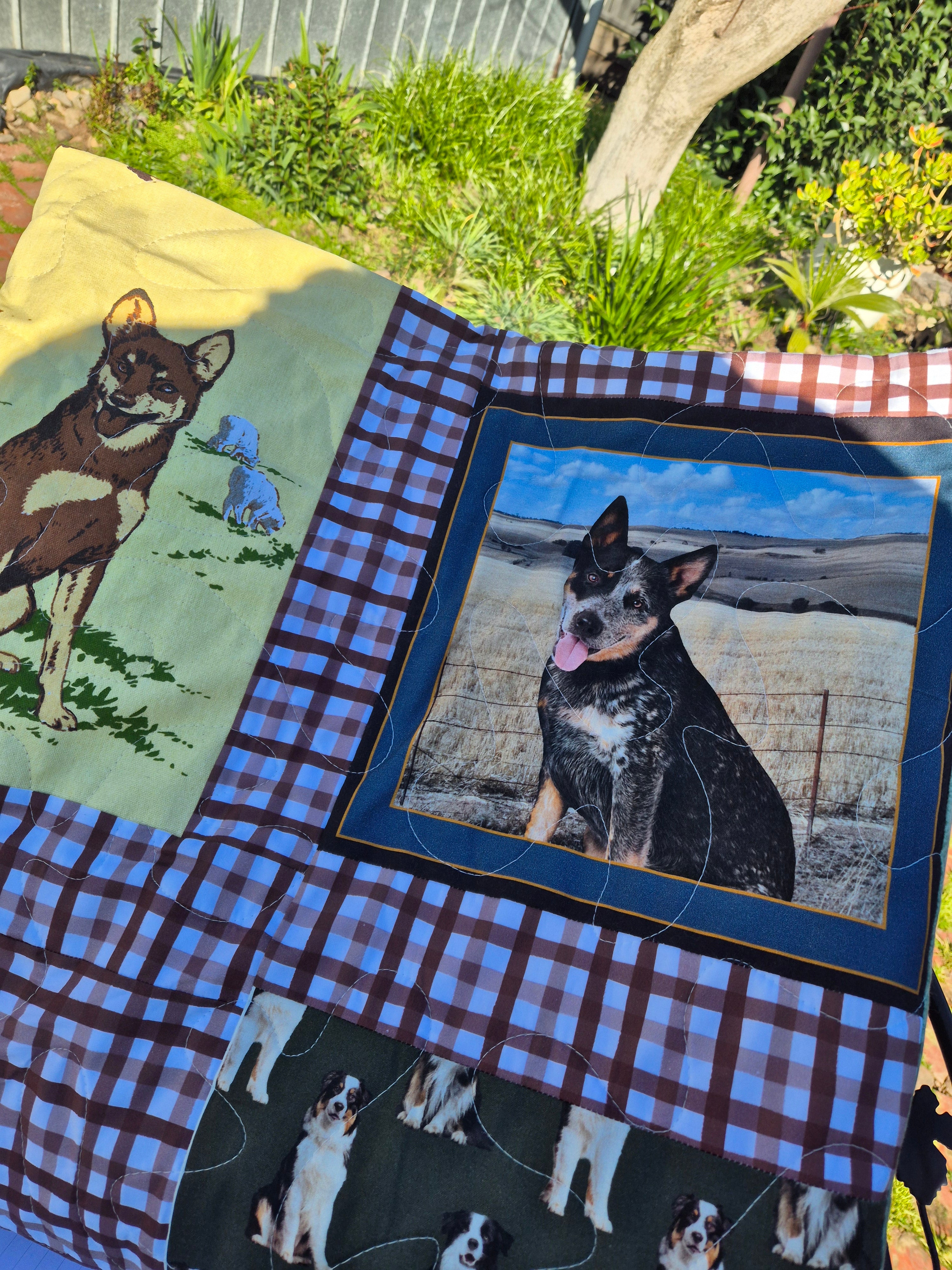 Muster time, Australian working dogs themed double bed sized quilt