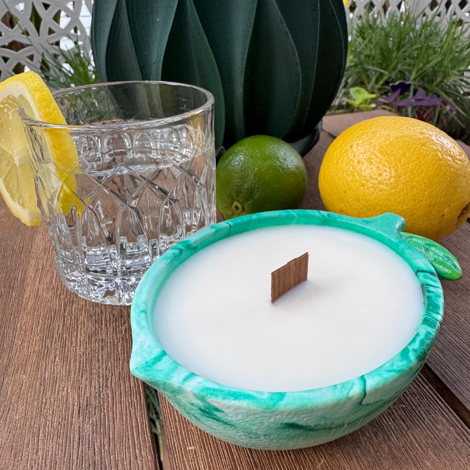 Concrete lime bowl candle with lime fragrance