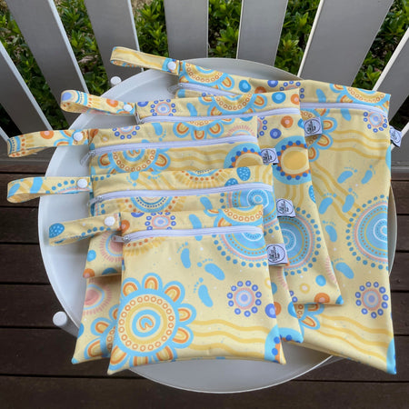 READY MADE Water-resistant wet bags - Childhood (Huckleberry Digital)  | Ready to ship | FREE Postage