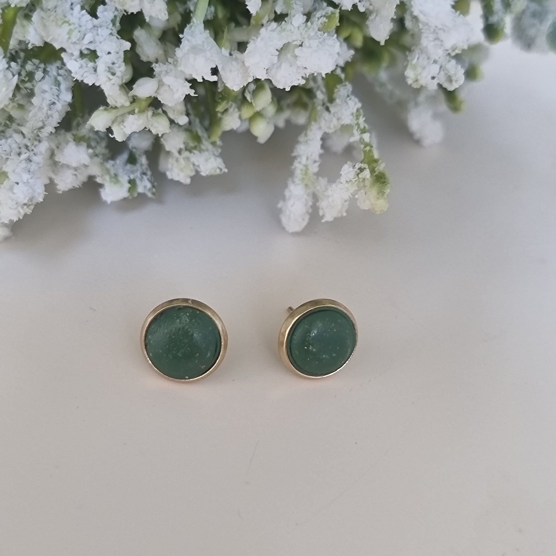 Christmas Green Gold Dust Studs