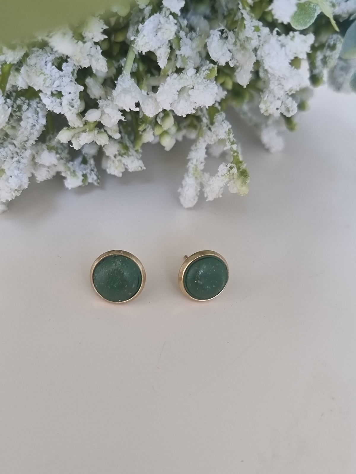 Christmas Green Gold Dust Studs