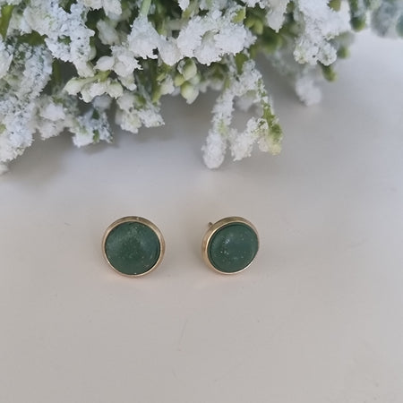 Christmas Green Gold Dust Studs