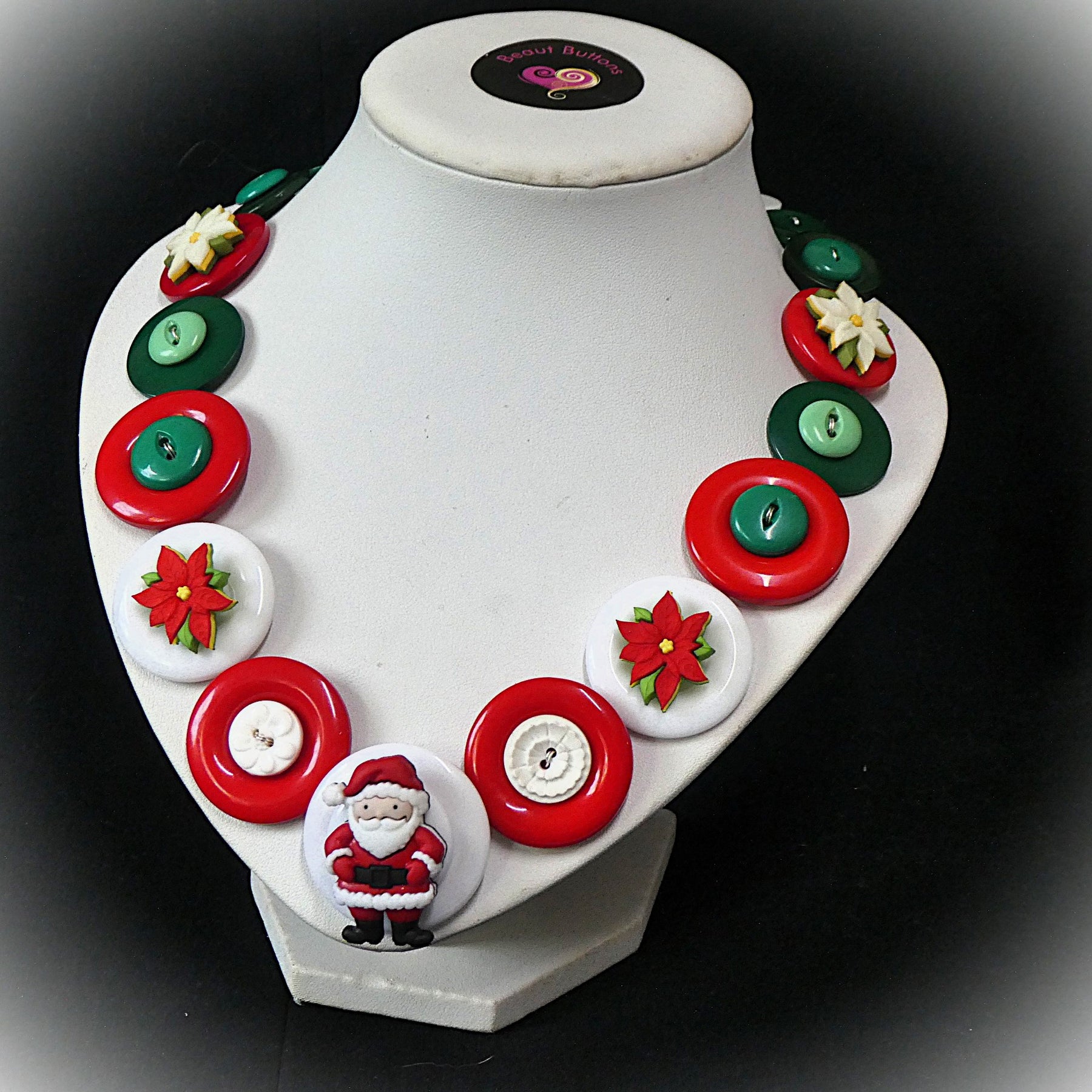 Christmas necklace - Santa's flowers