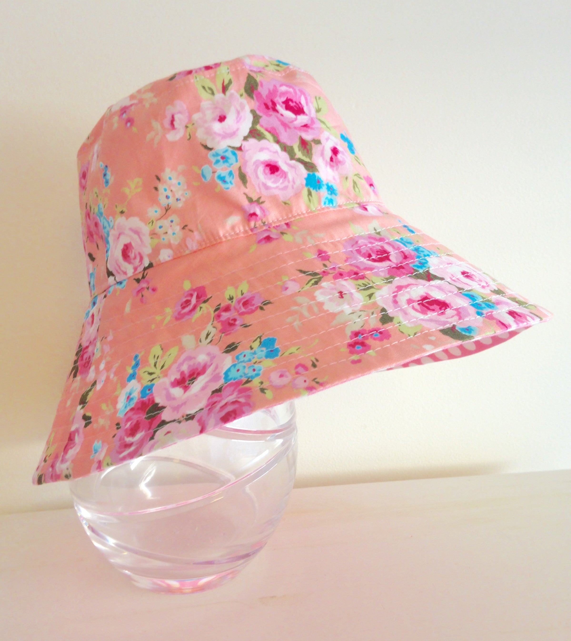 Ready to post- Small size wide brim hats with chin strap- reduced price