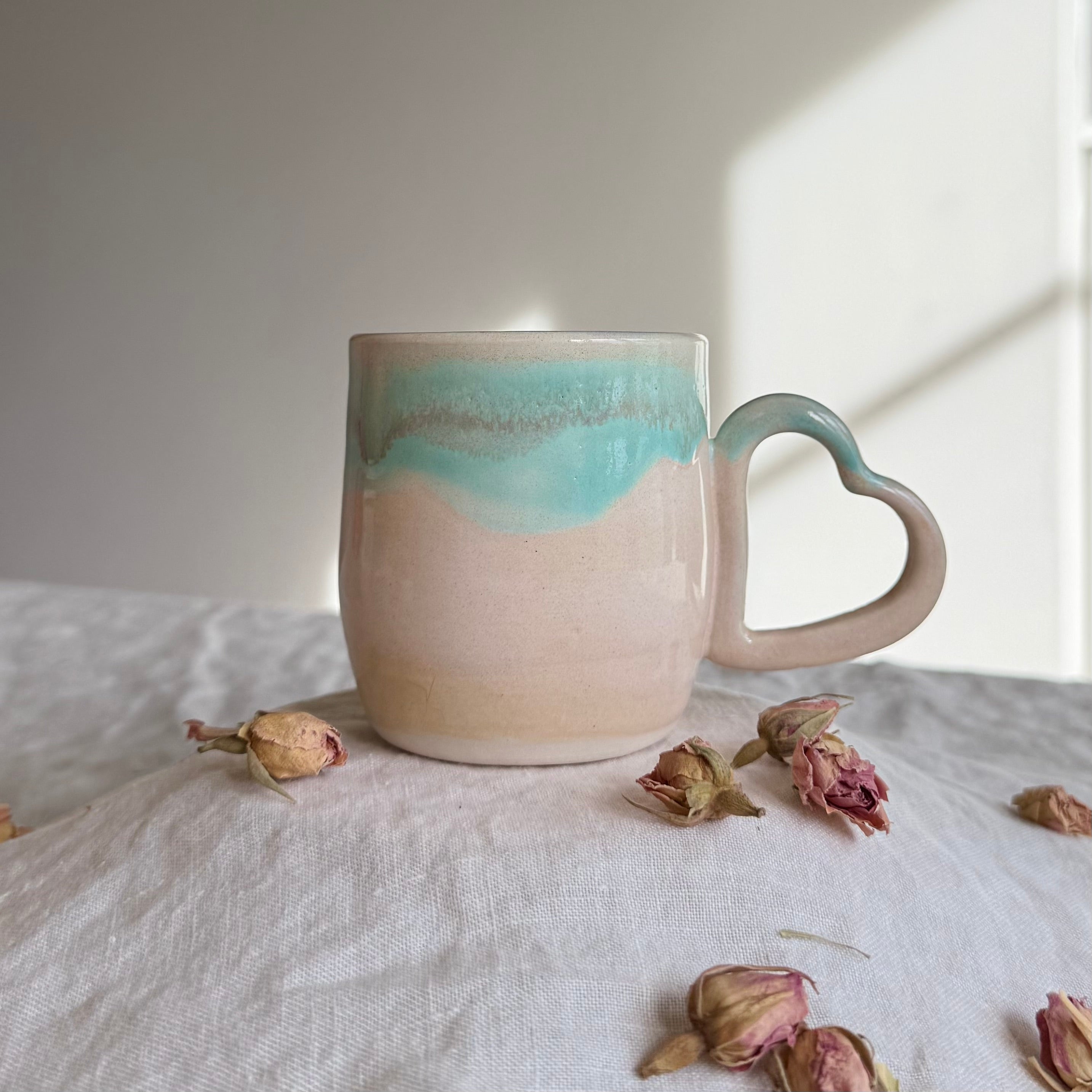 Mi Amore Mug  | Spiced Plum | Seafoam  | Wheel Thrown Pottery