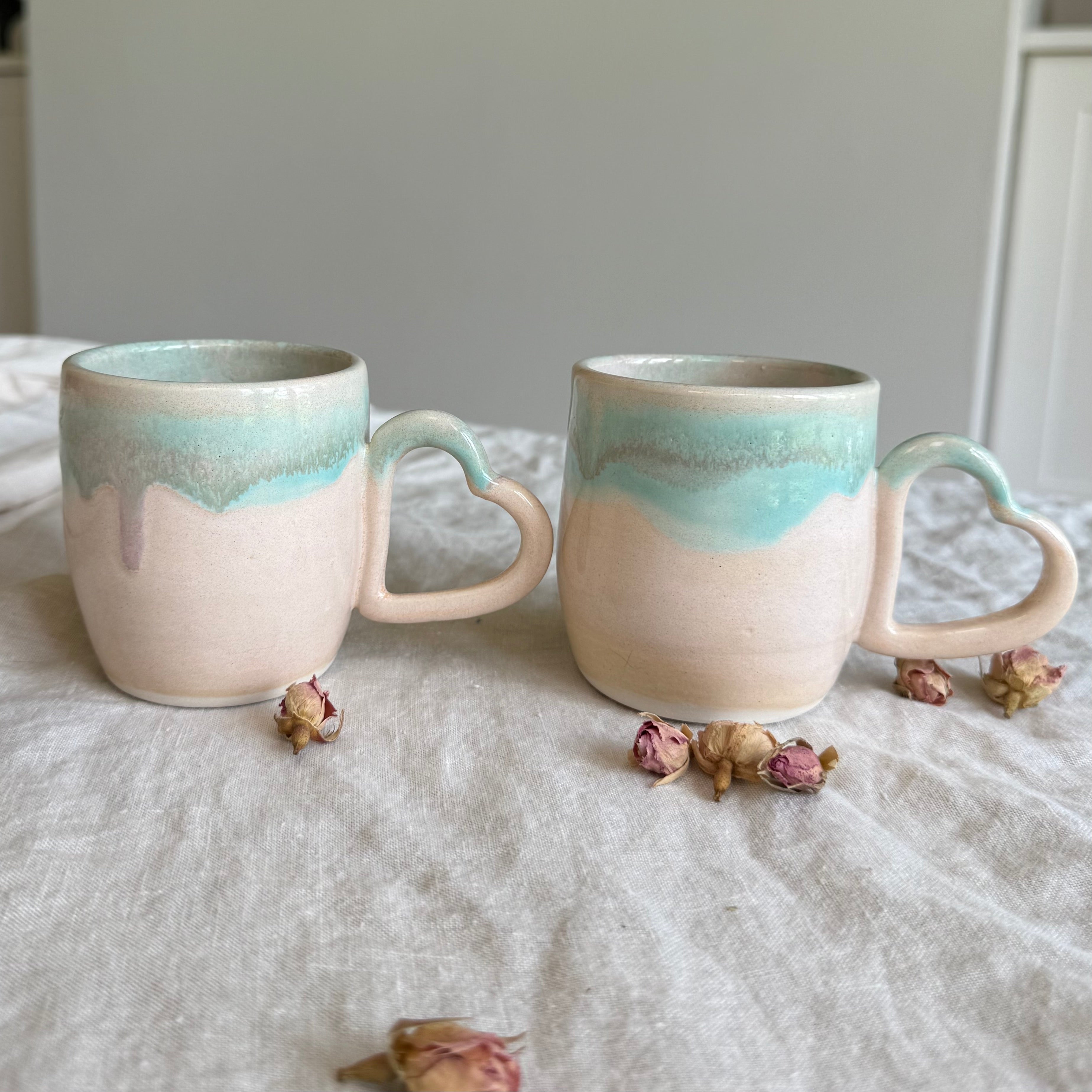 Mi Amore Mug  | Spiced Plum | Seafoam  | Wheel Thrown Pottery