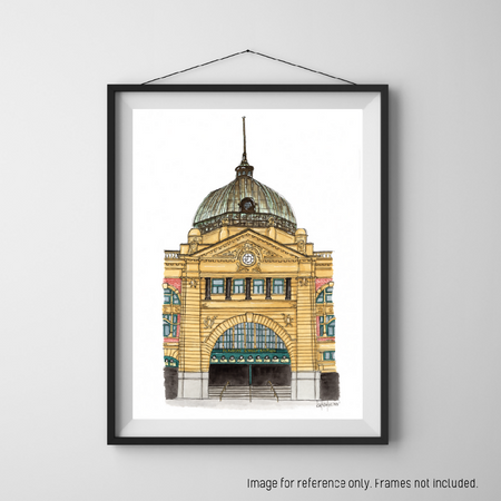 Watercolour Art Print - The Melbourne Series - 'Flinders Street Station'