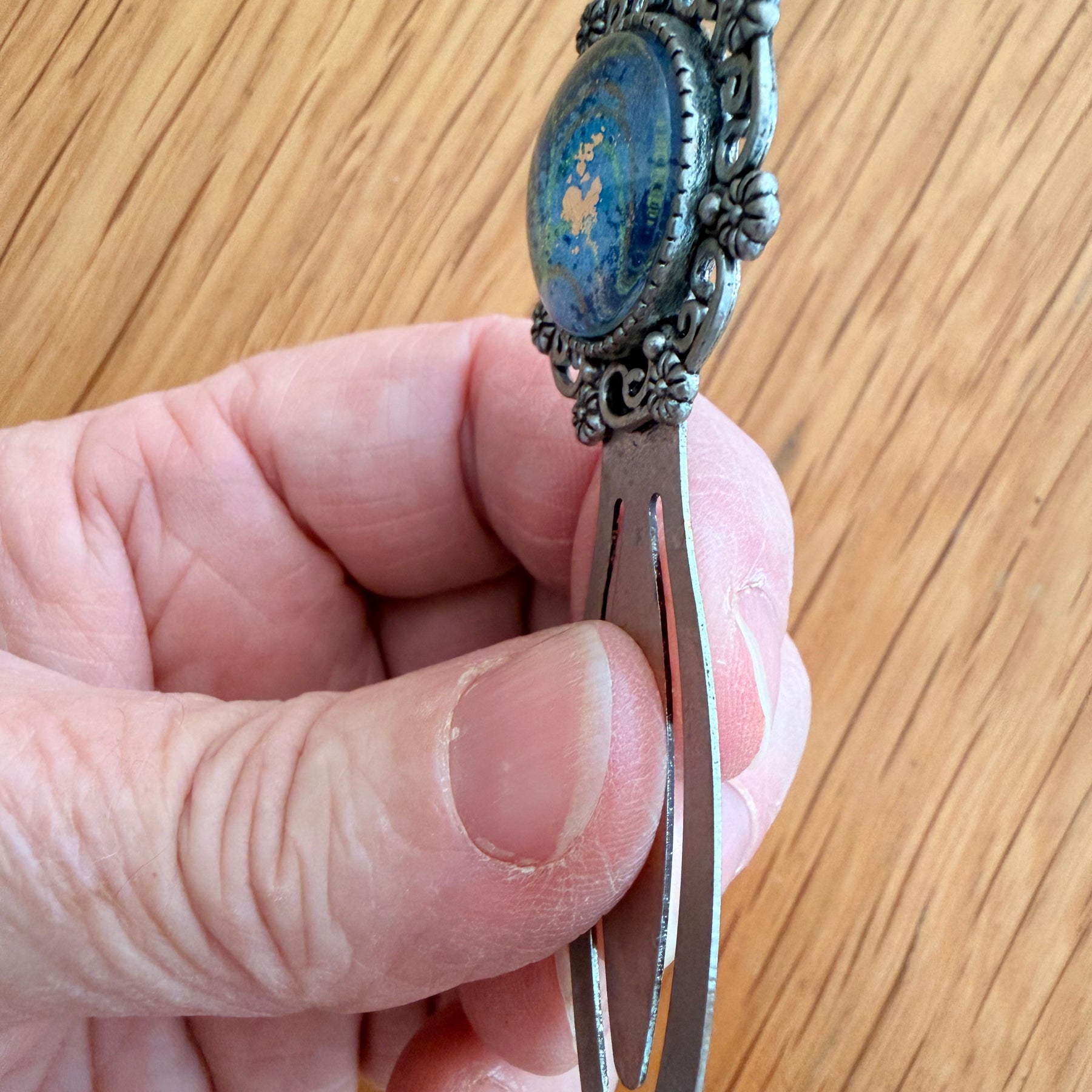 Antique Silver Vintage WASHI Cabochon Bookmark