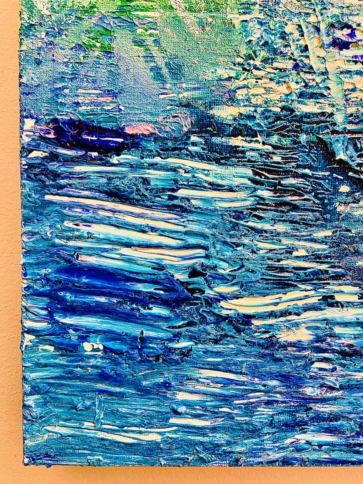 Island Paddle ORIGINAL CANVAS PAINTING 25.4x25.4x3.5cm by Margo Humphries