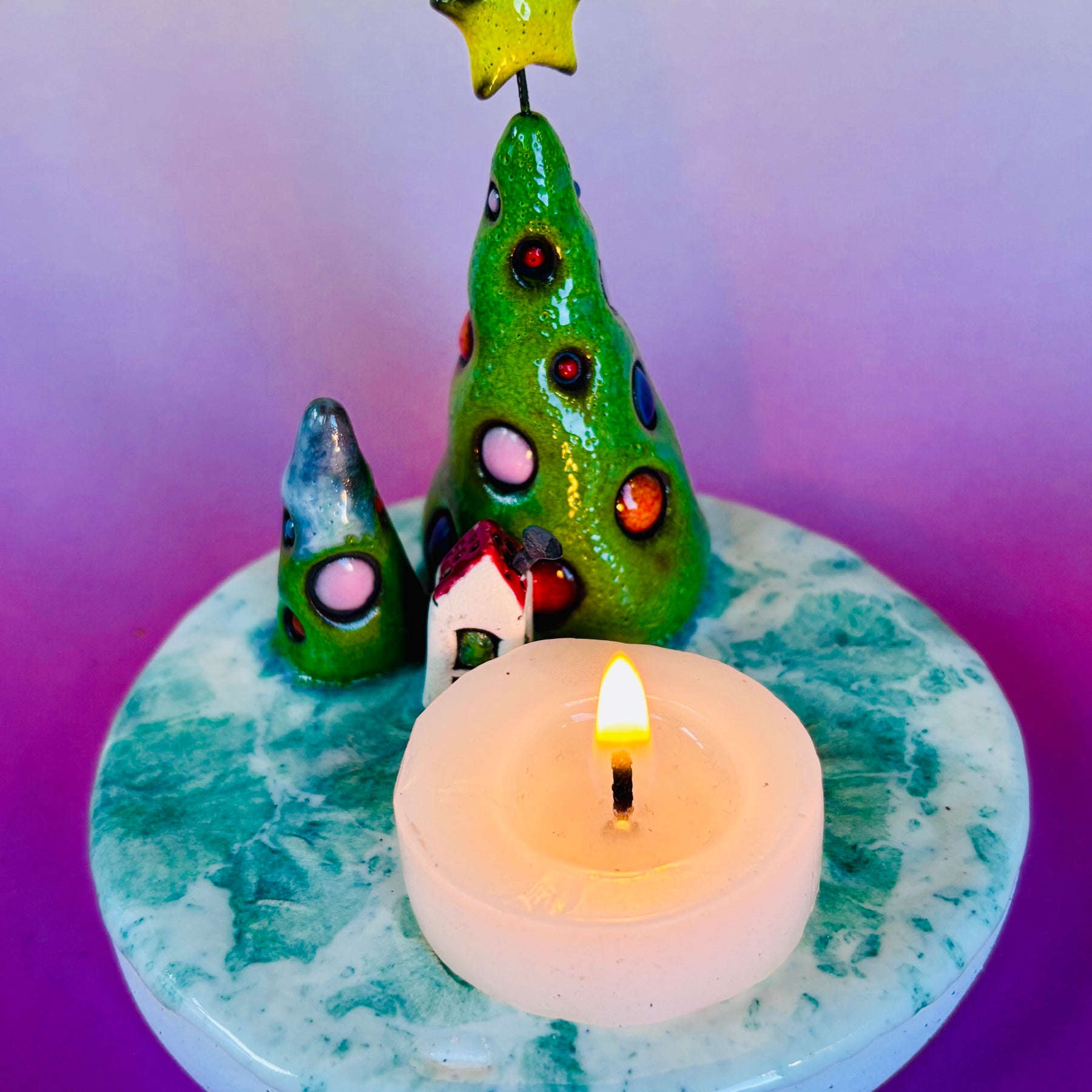 Handmade Earthenware Ceramic Tealight Holder 4