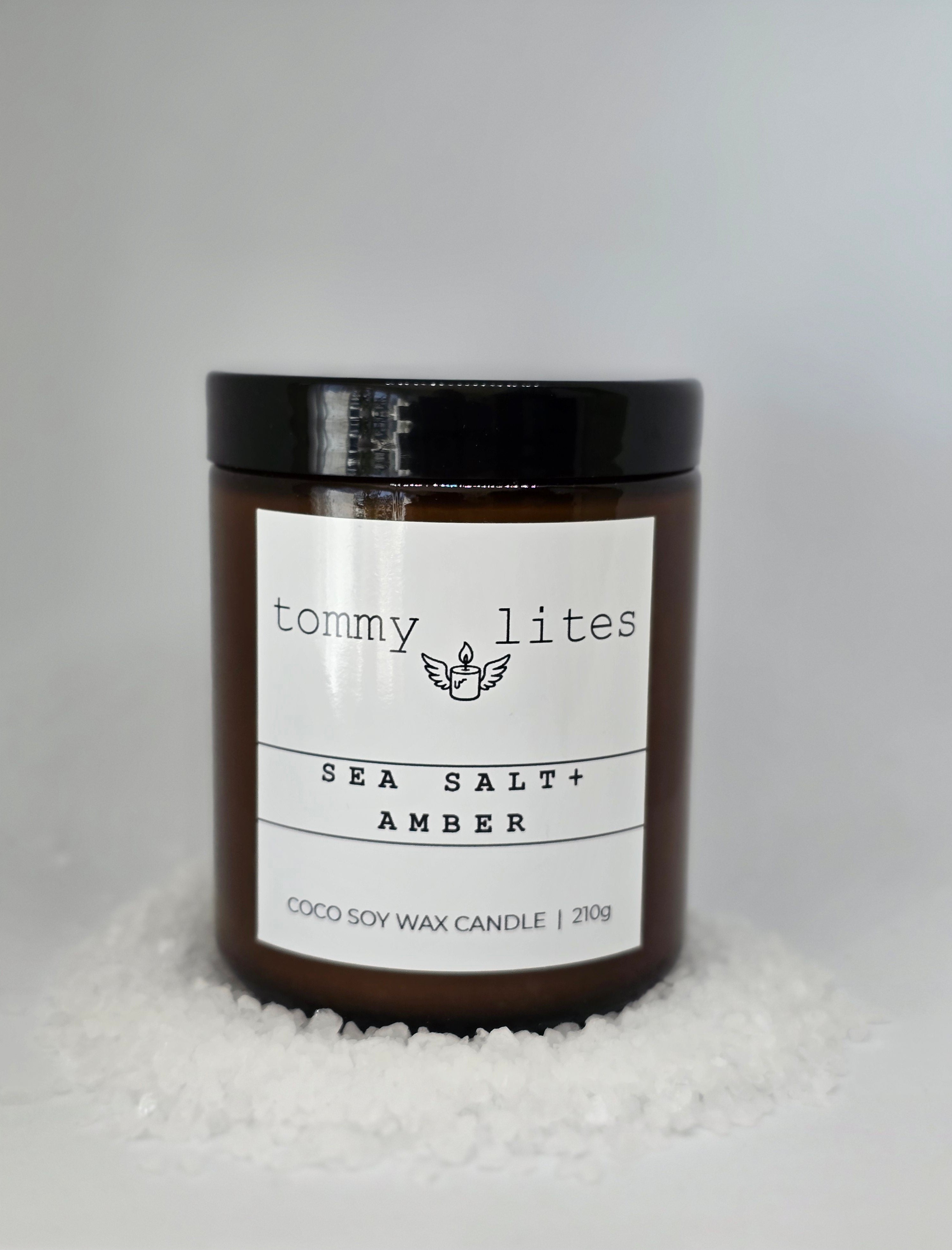 Sea Salt and Amber Coco Soy wax Candle