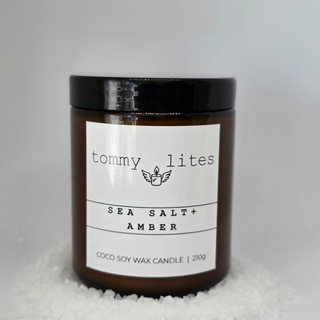 Sea Salt and Amber Coco Soy wax Candle