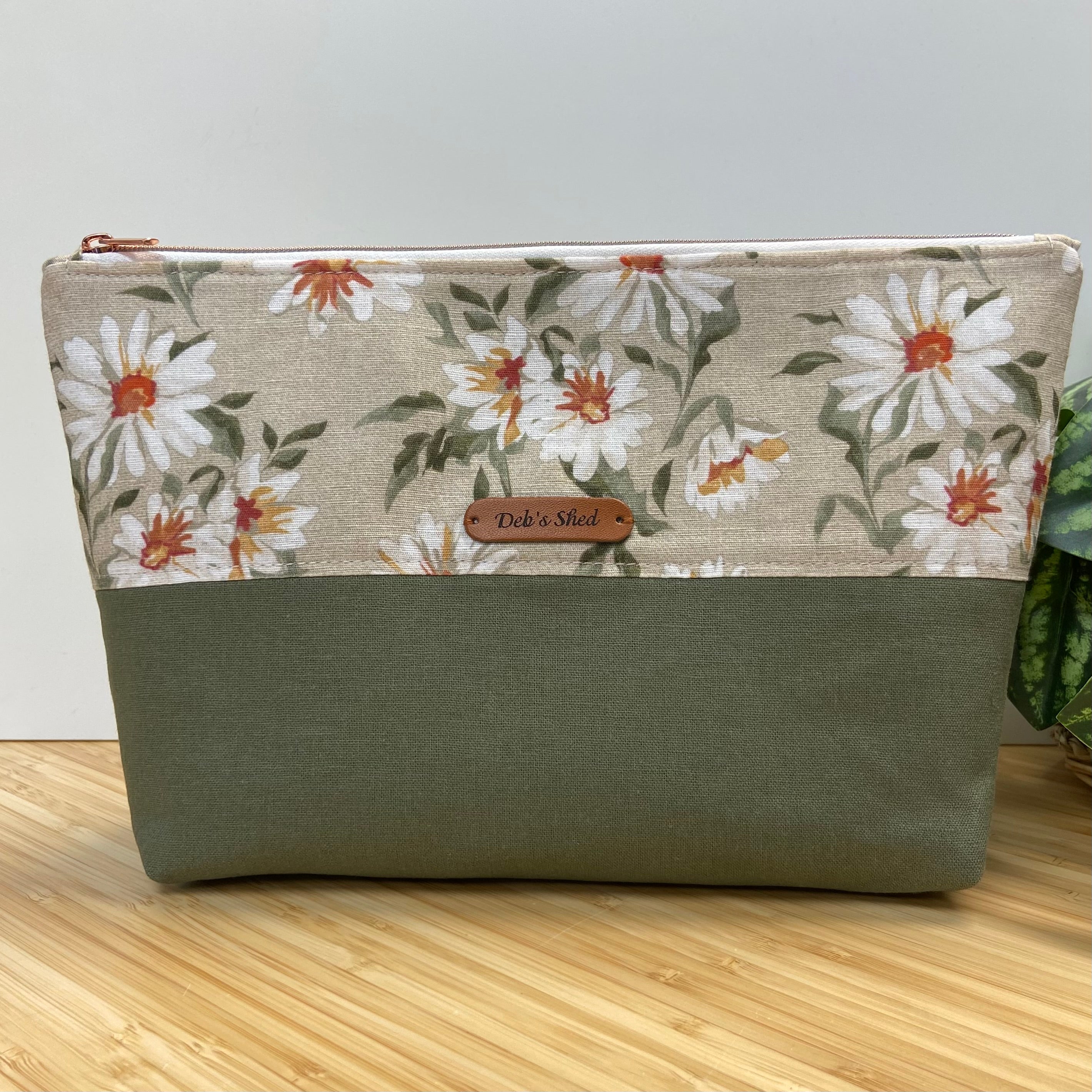Zipper Pouch - Two-Tone - Daisies