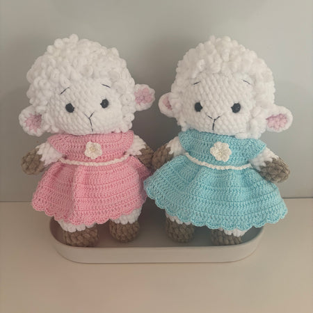 Crochet lamb in a dress