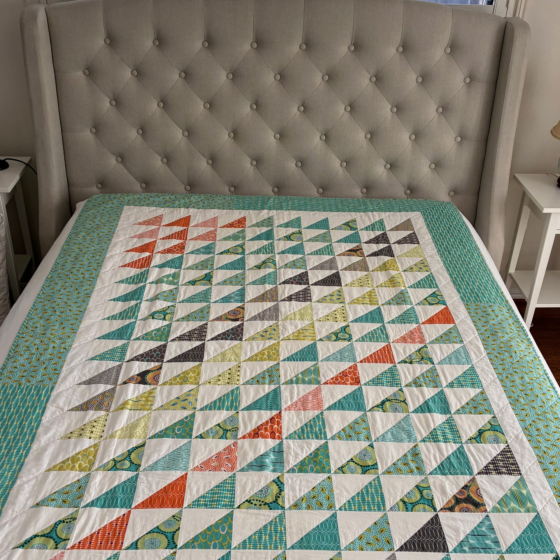 Handmade Geometric Single Bed Quilt