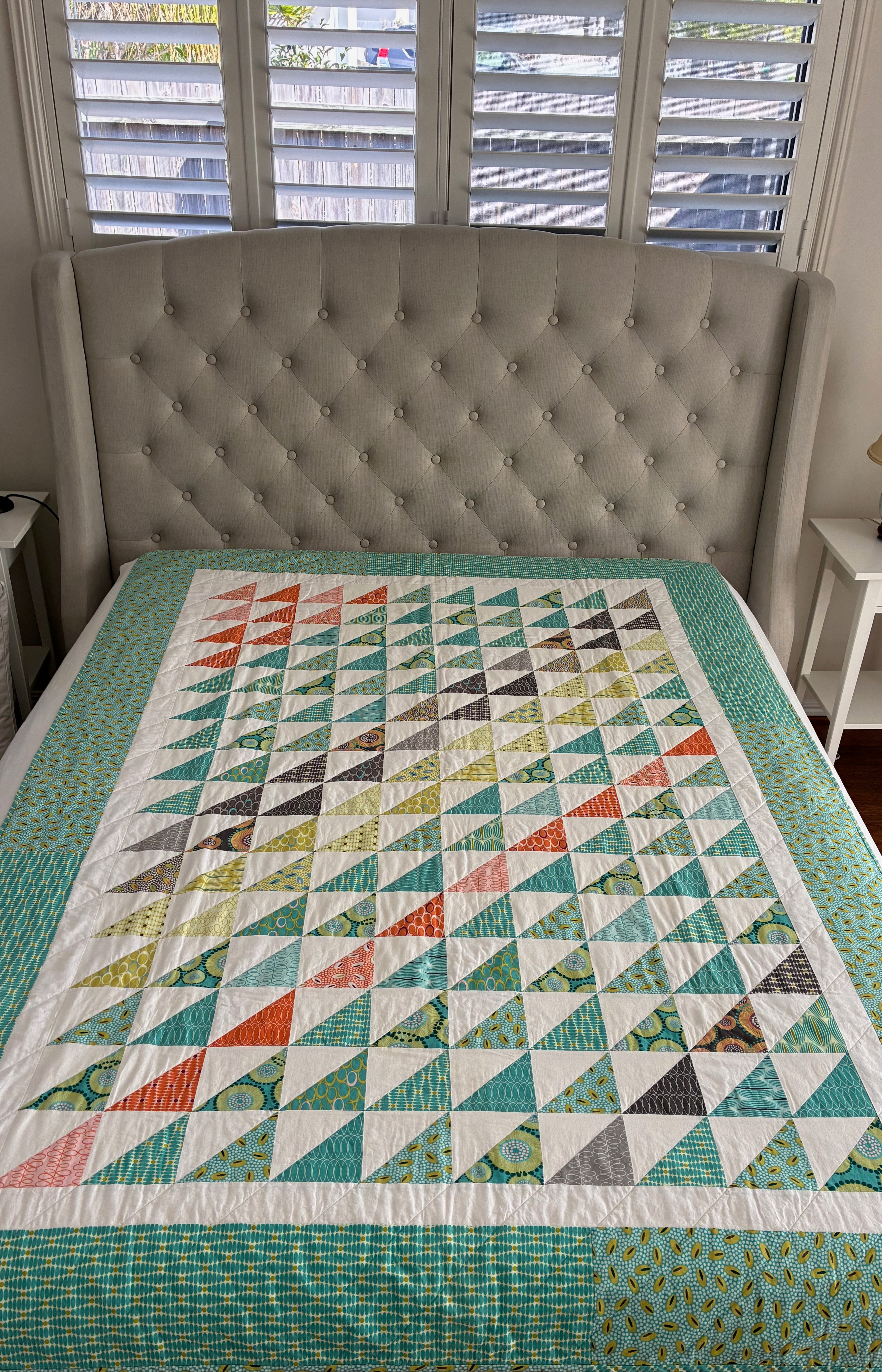 Handmade Geometric Single Bed Quilt