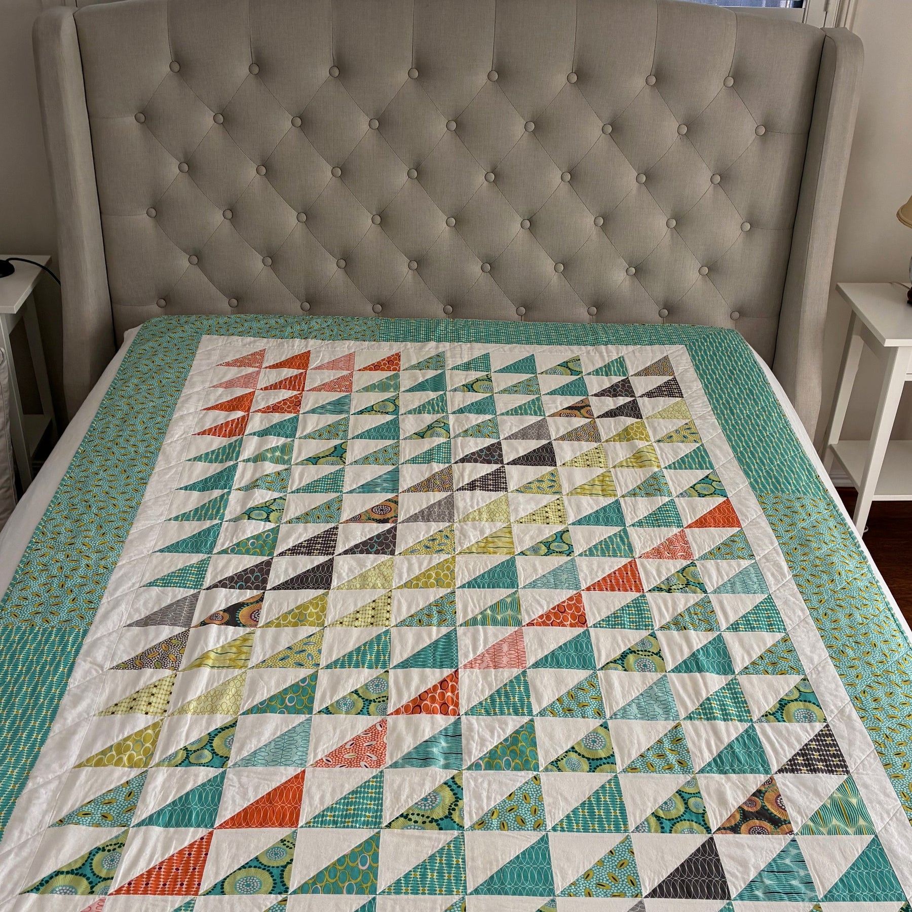 Handmade Geometric Single Bed Quilt