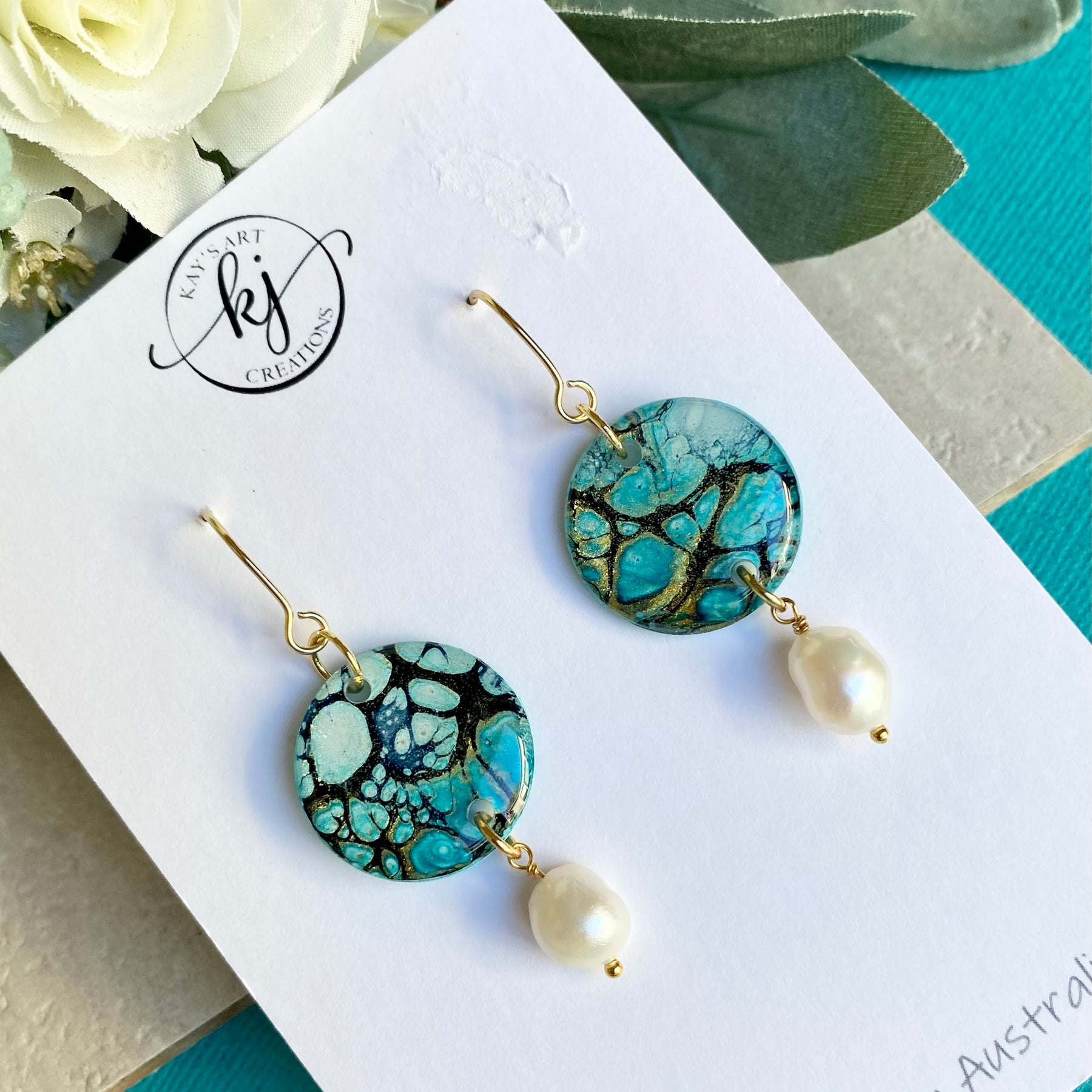Artisan Earrings with Freshwater Pearls