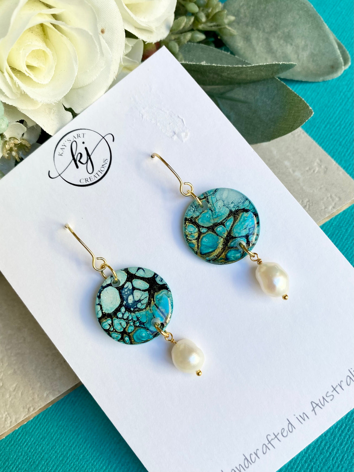 Artisan Earrings with Freshwater Pearls