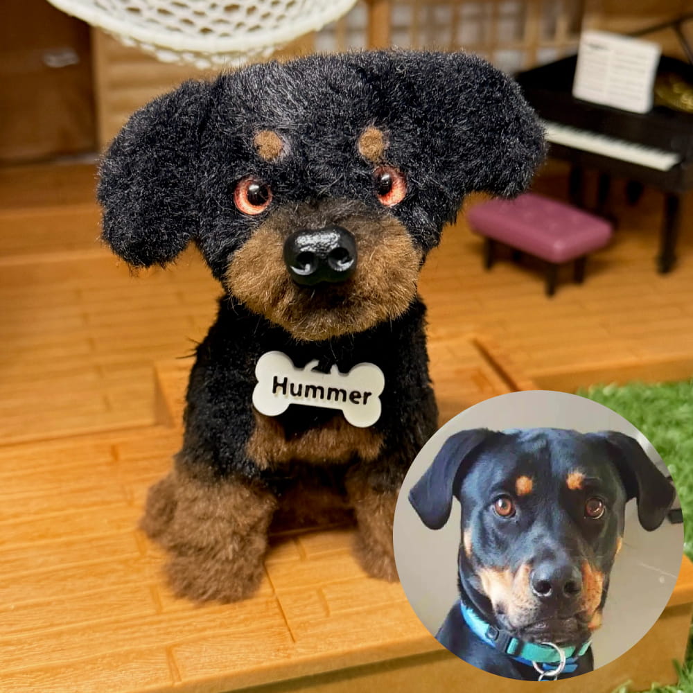 Custom Dog Replica from Photo, Poseable Art Doll, Pet Memorial Keepsake - Handmade Soft Sculpture, Personalised Plushie Ornament