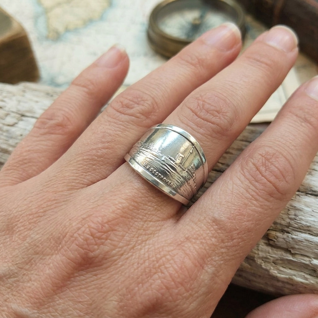 Vintage Sterling Silver Bremmerton Washington Souvenir Spoon Ring