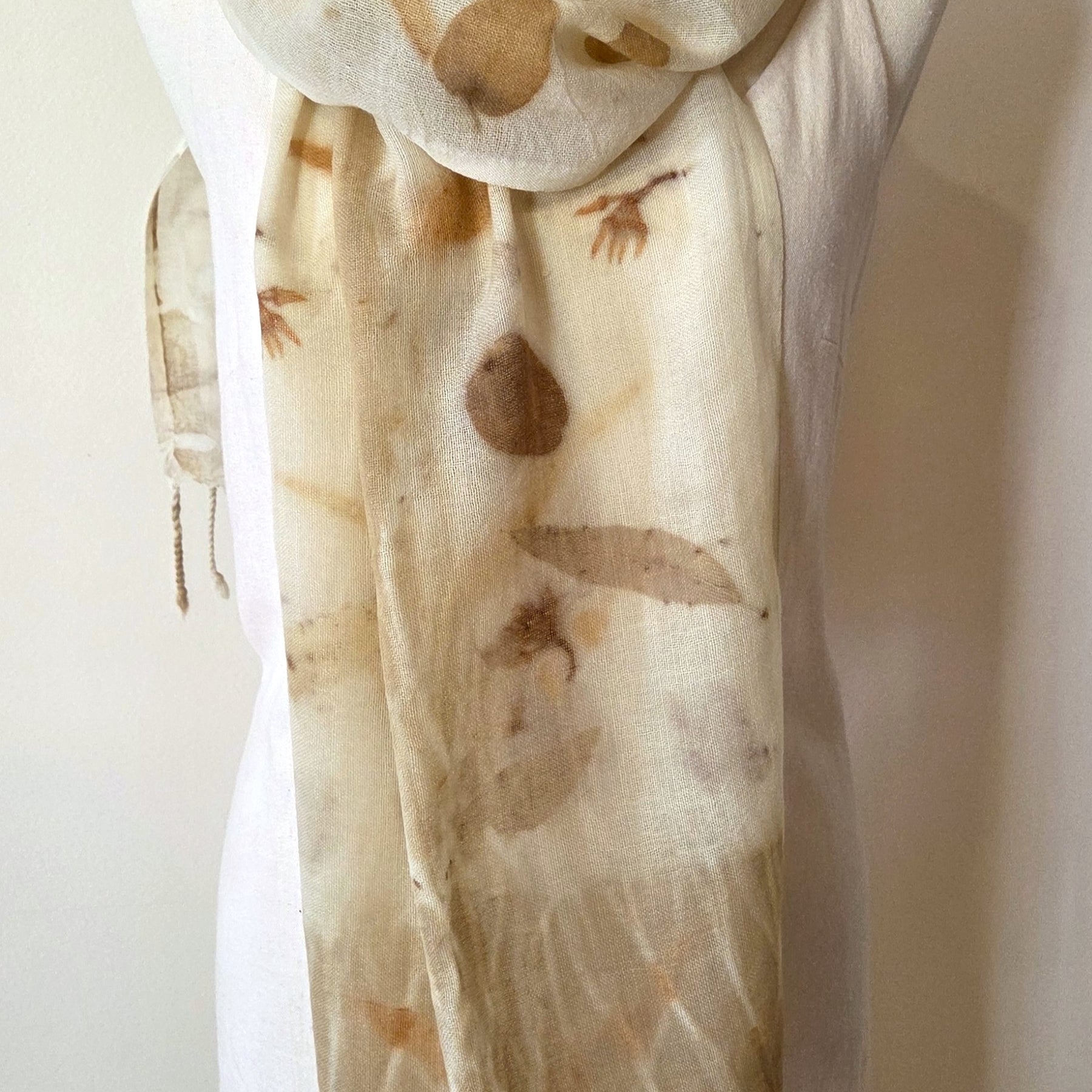The Airlee - Pure Fine Handloomed Wool Ecoprint Scarf/Wrap