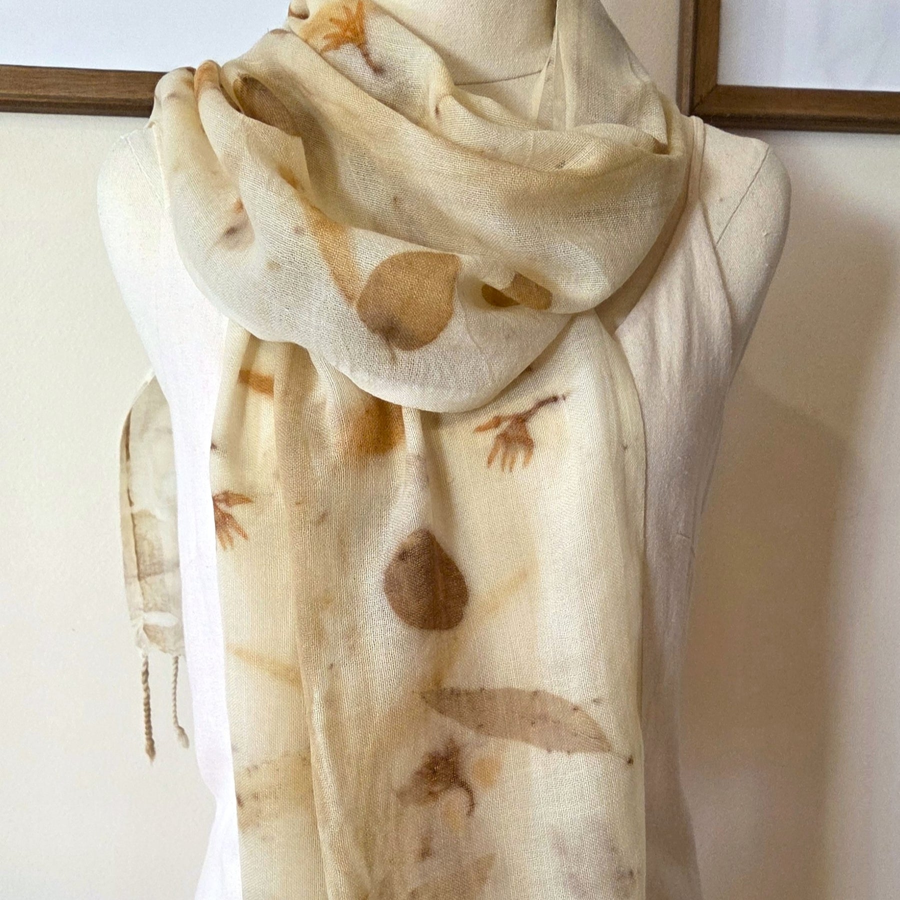 The Airlee - Pure Fine Handloomed Wool Ecoprint Scarf/Wrap