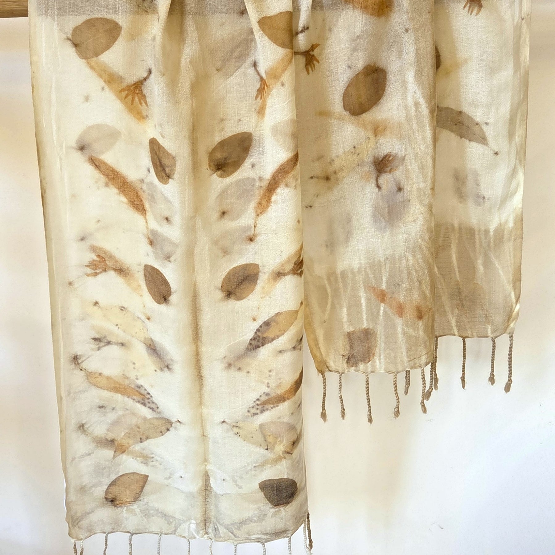 The Airlee - Pure Fine Handloomed Wool Ecoprint Scarf/Wrap