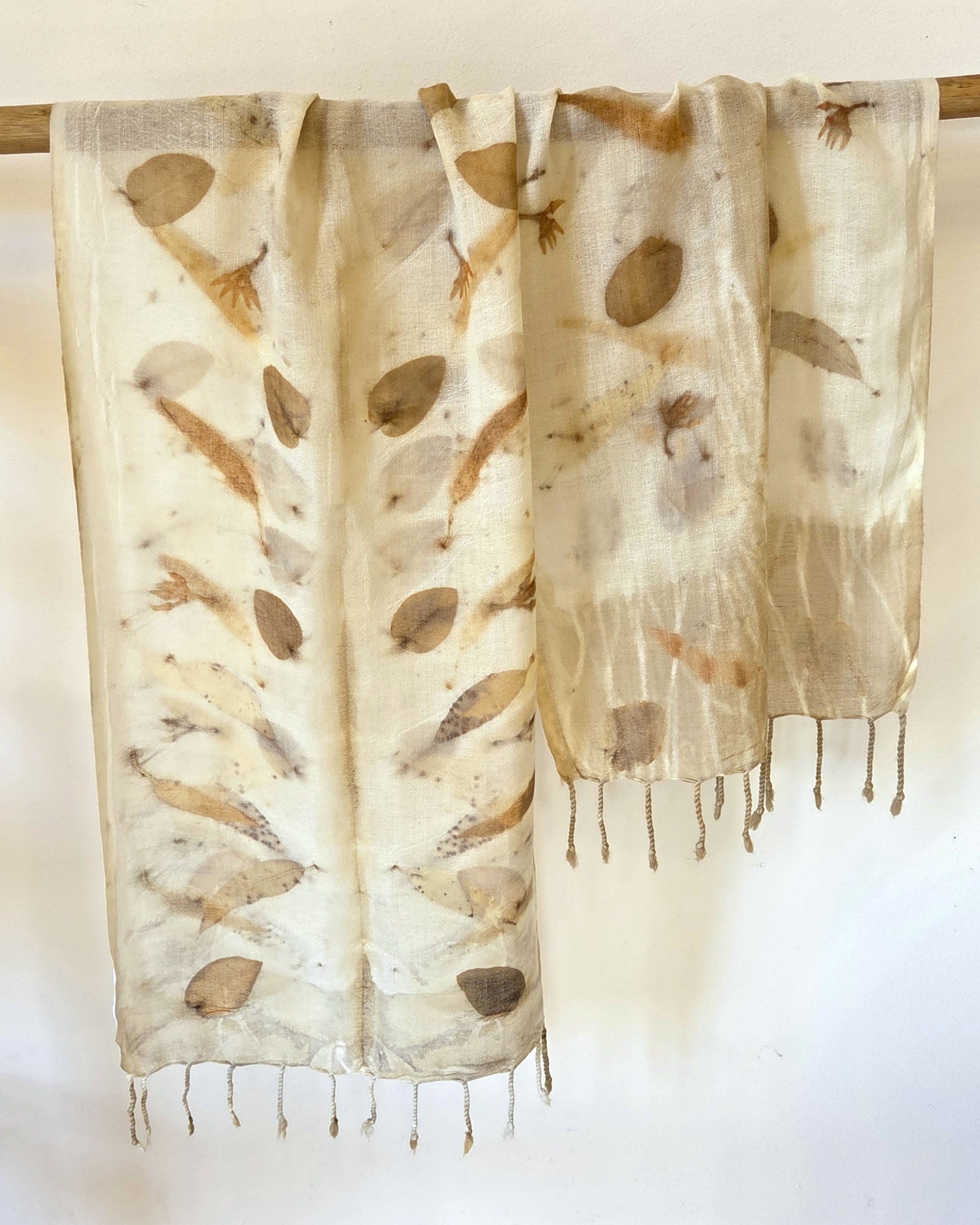 The Airlee - Pure Fine Handloomed Wool Ecoprint Scarf/Wrap