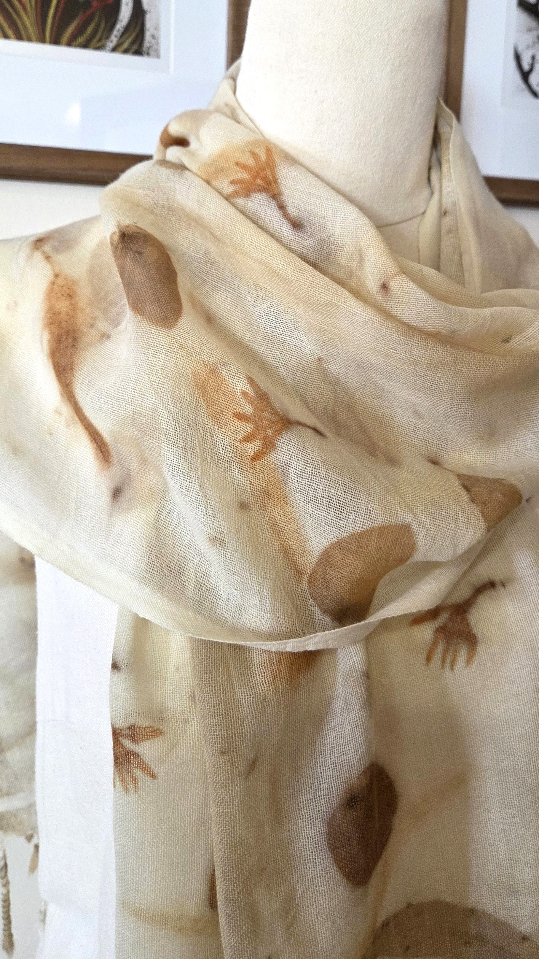 The Airlee - Pure Fine Handloomed Wool Ecoprint Scarf/Wrap