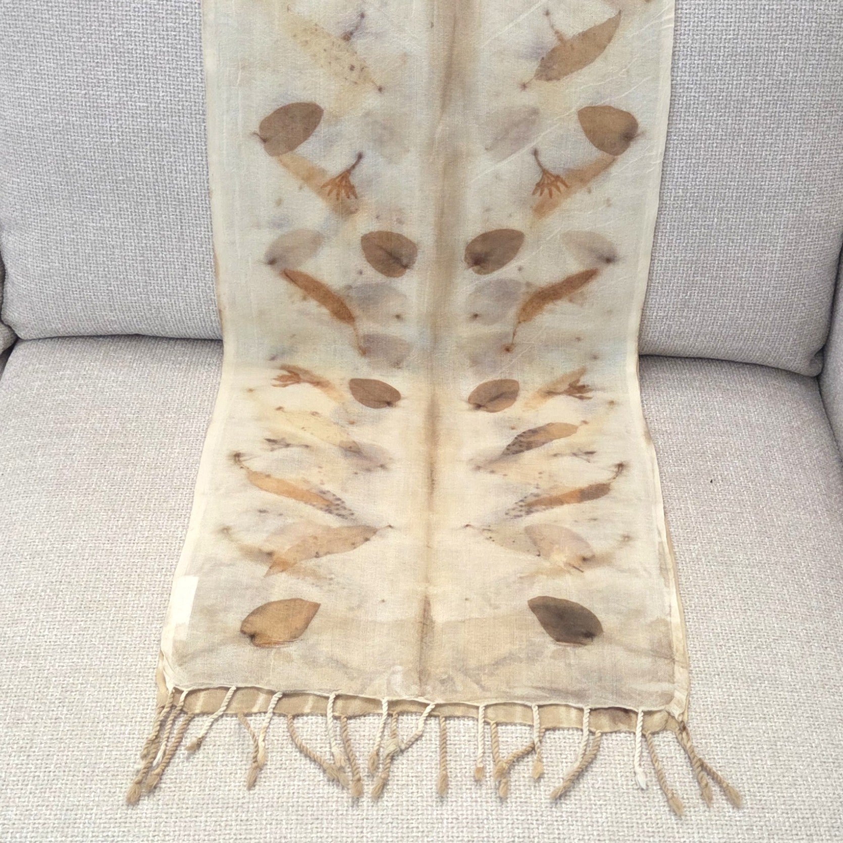 The Airlee - Pure Fine Handloomed Wool Ecoprint Scarf/Wrap