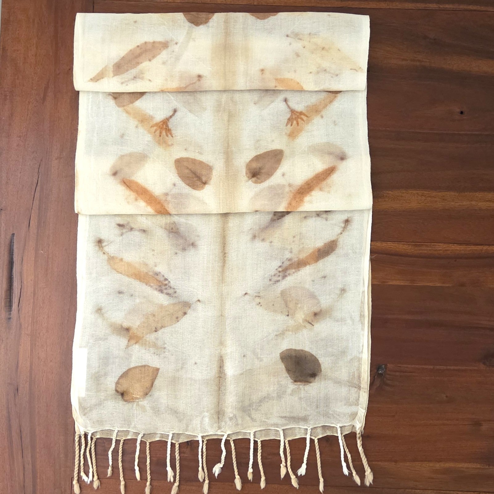 The Airlee - Pure Fine Handloomed Wool Ecoprint Scarf/Wrap