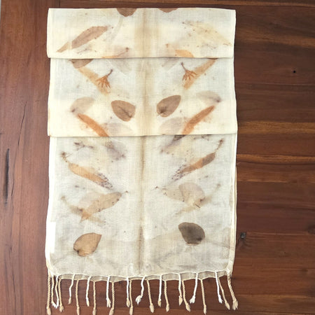The Airlee - Pure Fine Handloomed Wool Ecoprint Scarf/Wrap