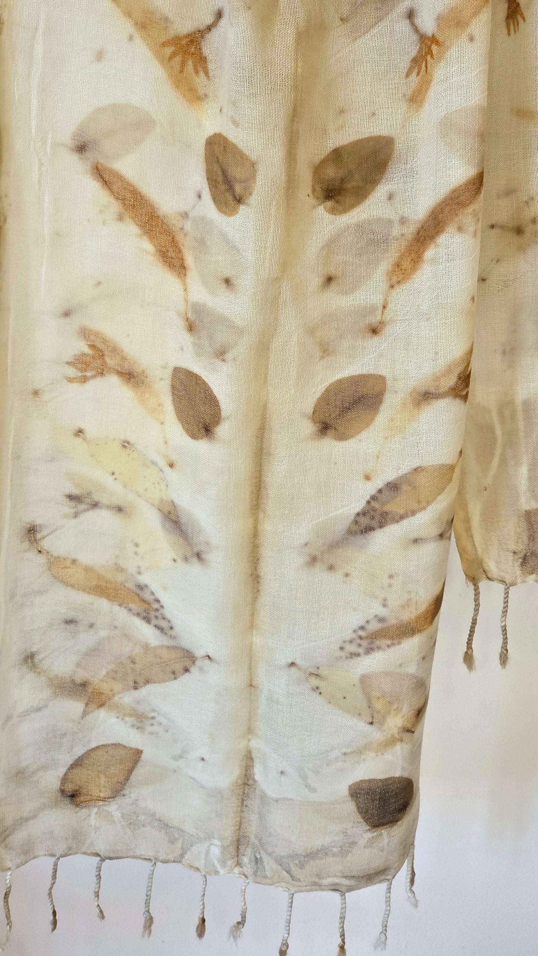 The Airlee - Pure Fine Handloomed Wool Ecoprint Scarf/Wrap