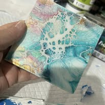 Fluid Art/Resin Drink Coasters (Set of 4) Blue Shimmer