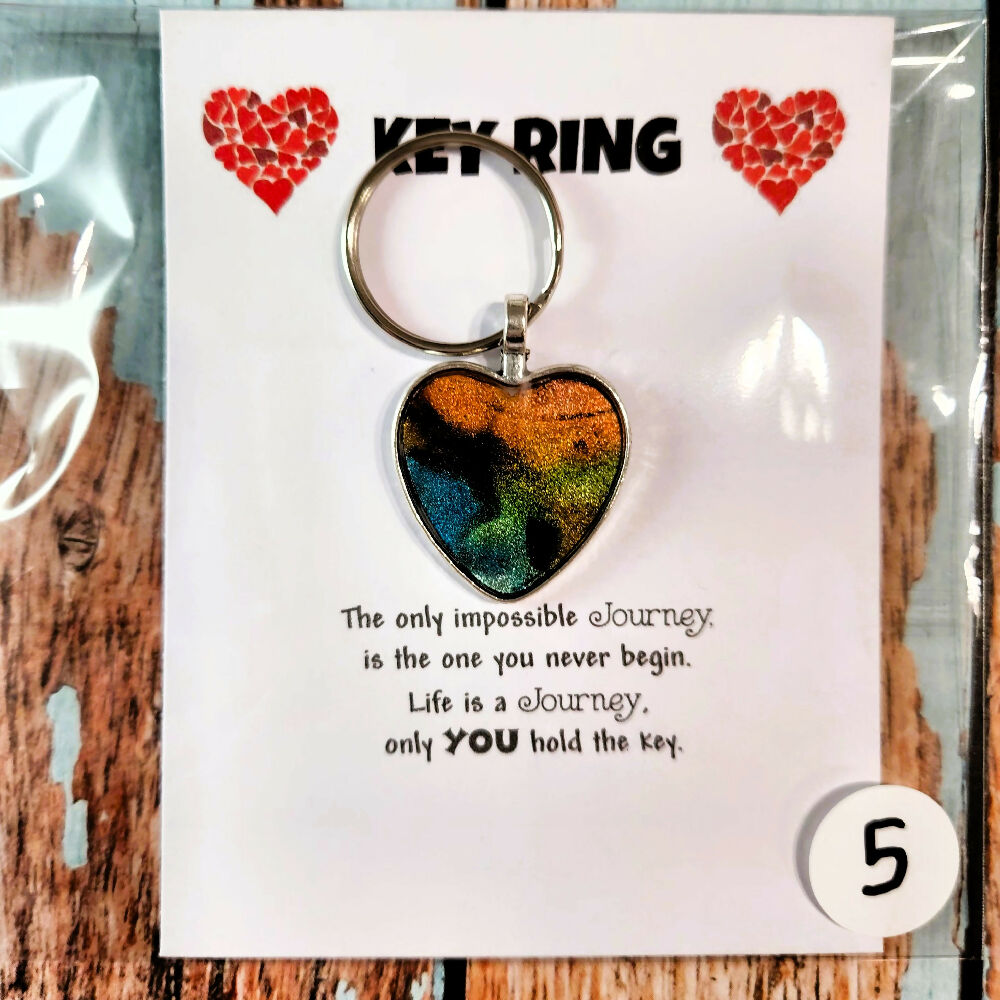 Resin Heart Key Rings: Safe Travels Where Ever You Go!