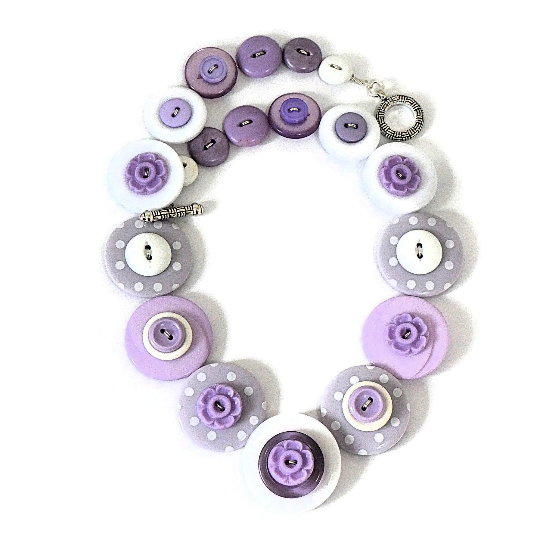 Button necklace - Sweet Lavender